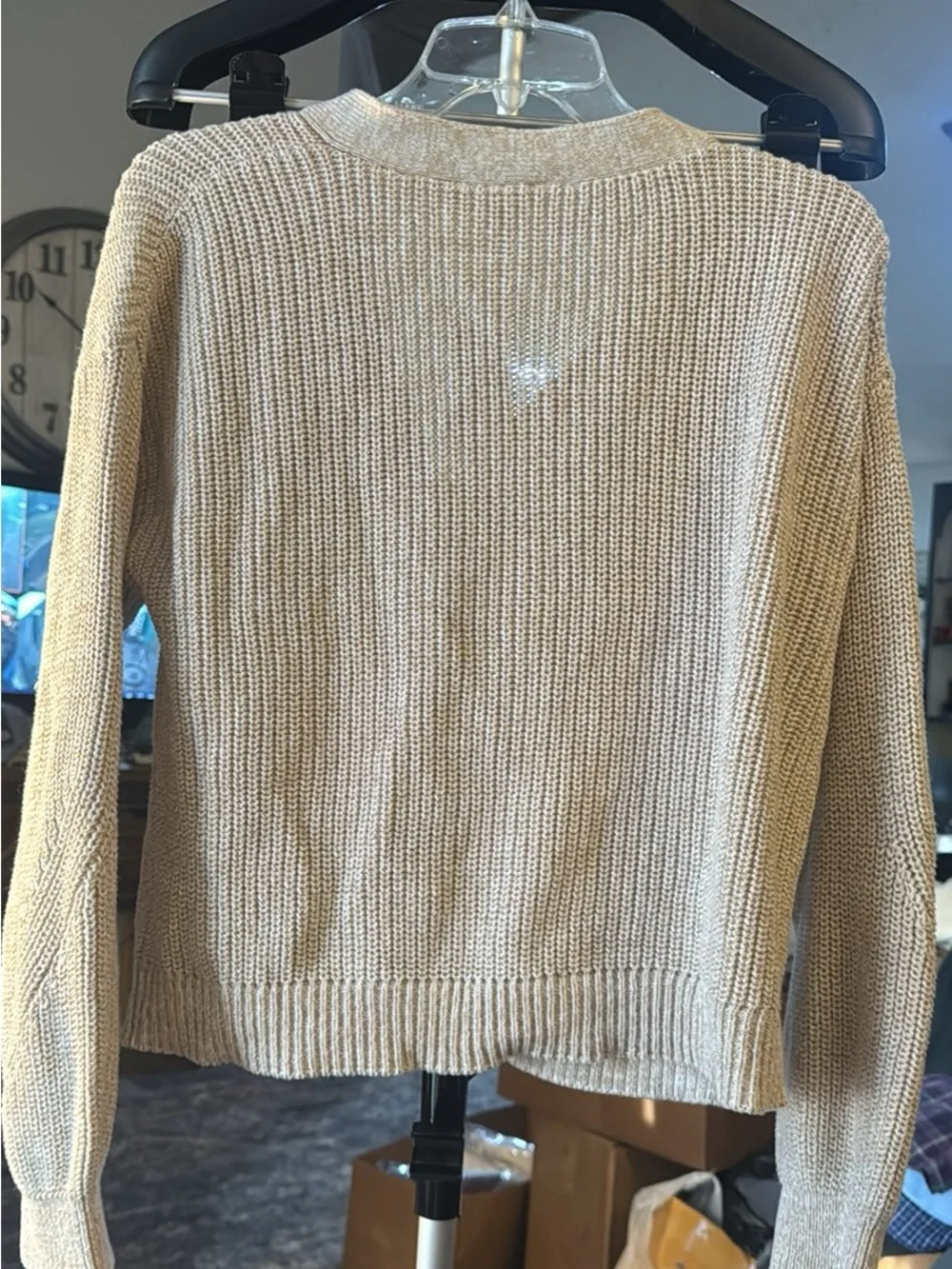 GAP Neutral Beige Button-Front Knit Cardigan#171